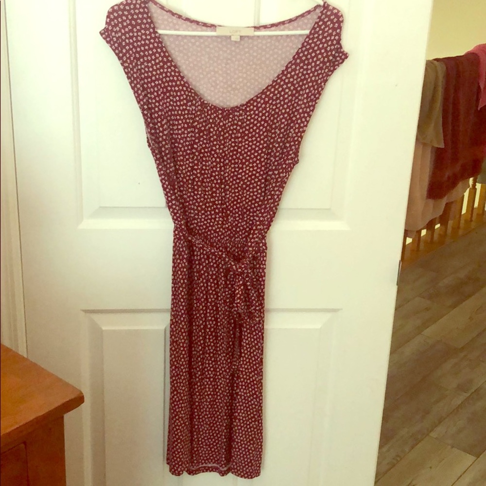 Maroon print dress